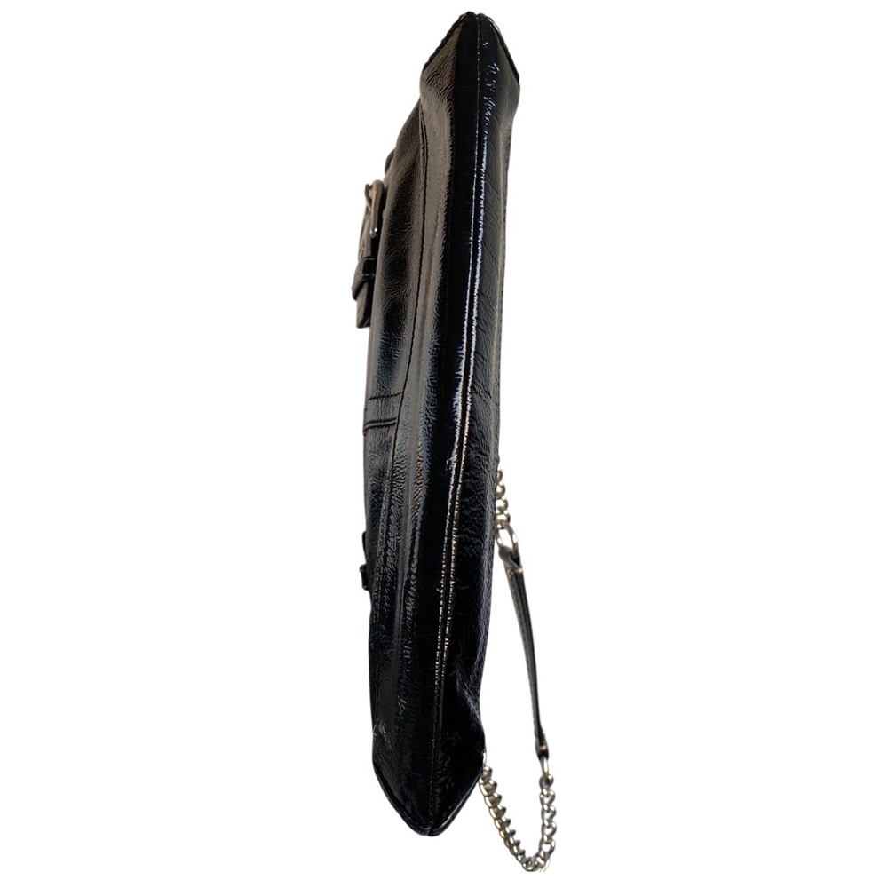 Coach Soho Chain Buckle Patent Black Leather Clutch Handbag - Picture 9 of 12